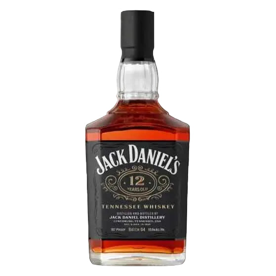Jack Daniel's Tennessee Whiskey bottle on a black background