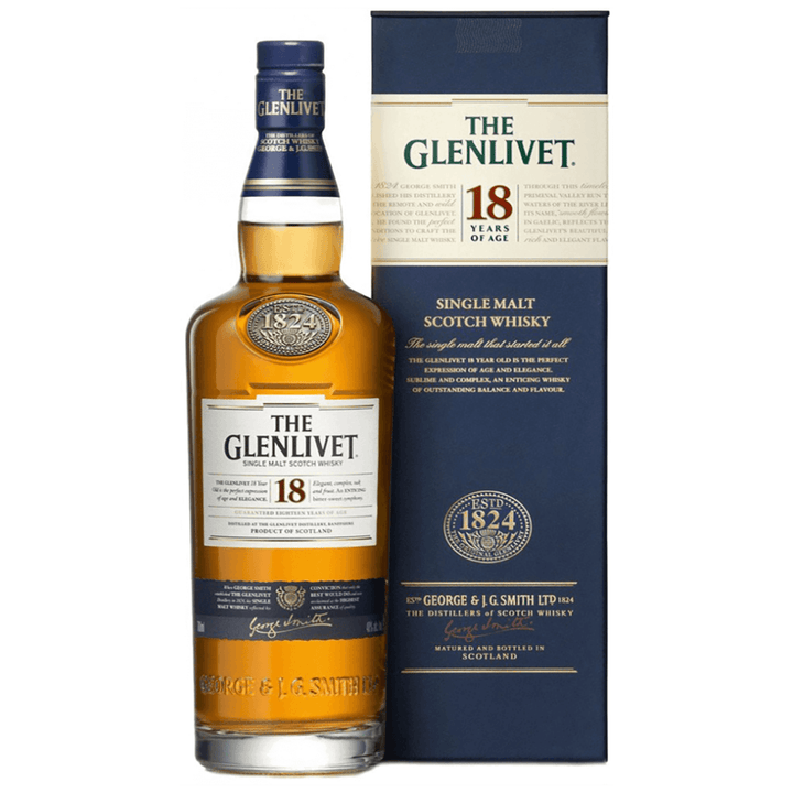 Glenlivet 18 Year Old Single Malt Scotch Whiskey Whiskey Glenlivet 