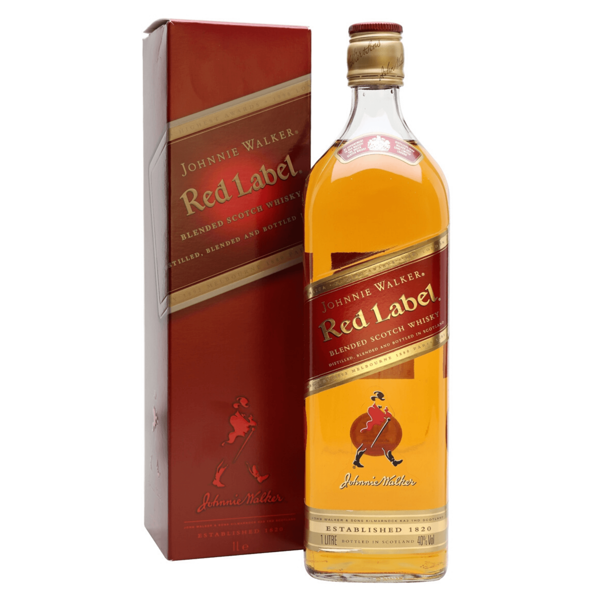 Whisky Johnnie Walker Red Label sin Dosificador 1 Litro - 1898 Drinks  Boutique
