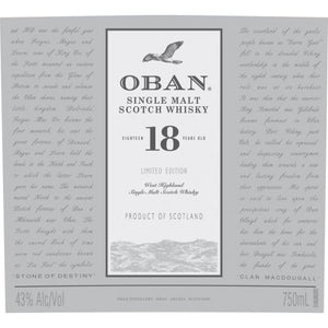 Oban 18 Year Old Single Malt Scotch Whisky